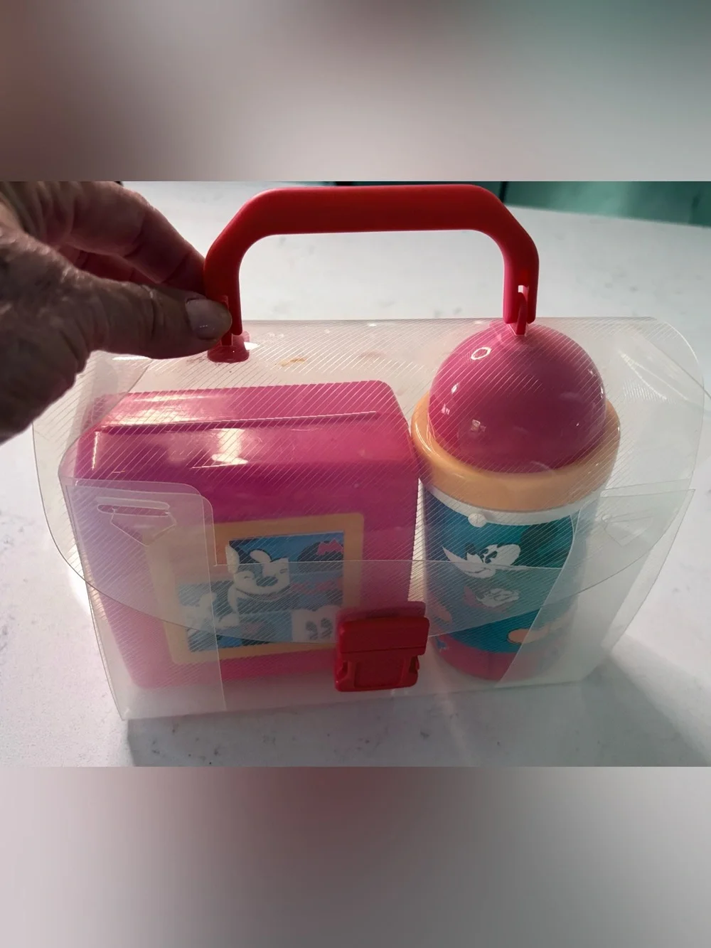 Disney Vintage Snack Puzzle Cup & Snack Box & Clear Case